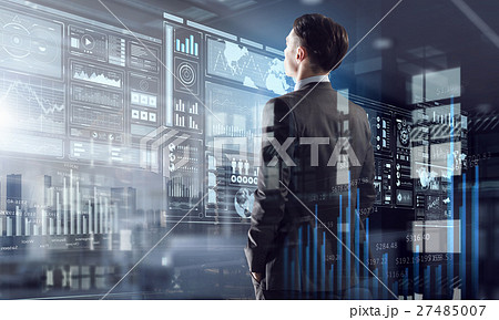 Exposure of businessman and modern city 27485007