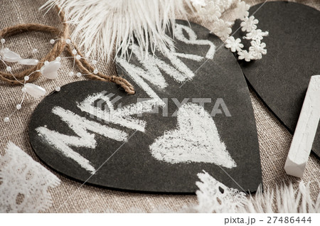 Heart shaped chalkboard tag 27486444