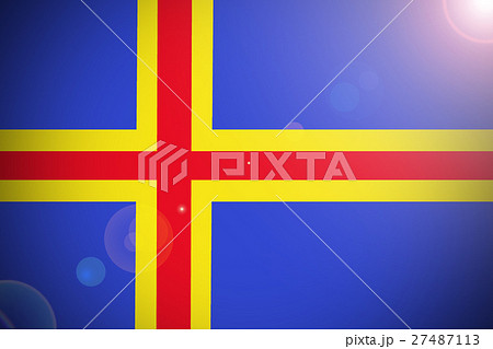 Aland national flag 3D illustration symbol 27487113