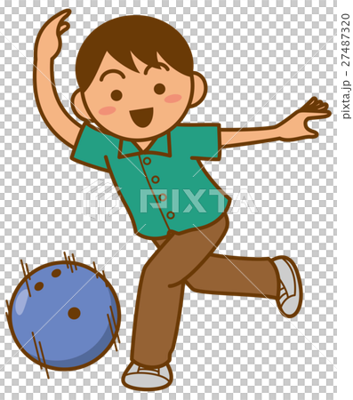 ボウリングをしている男性のイメージイラスト 27487320