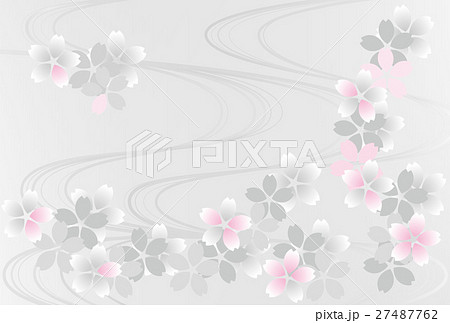 花筏 桜流水背景 グレーグラデーション 花筏 桜流水背景 グレーグラデーション 27487762