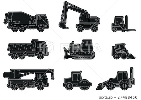 Construction Machinery Icons のイラスト素材 27488450 Pixta