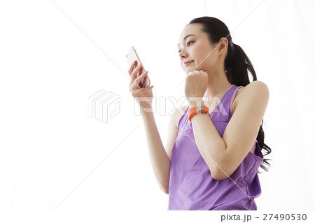 フィットネス スポーツ スマホ スマートフォン エクササイズ ウェアラブル端末 女性 体操 運動 フィットネス スポーツ スマホ スマートフォン エクササイズ ウェアラブル端末 女性 体操 運動 27490530