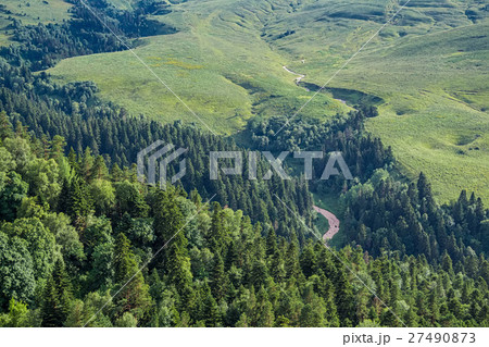 Scenic landscape with mountain forest Scenic landscape with mountain forest 27490873