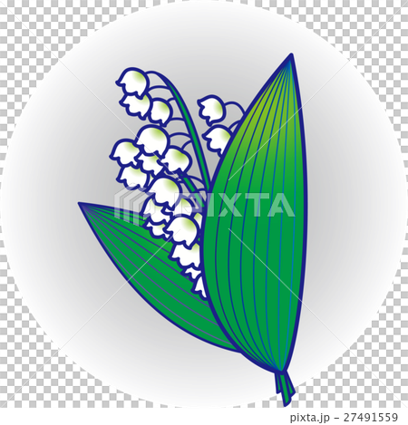 すずらん花束　グレーぼかし 27491559