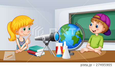 Boy and girl study in the classroom 27495905
