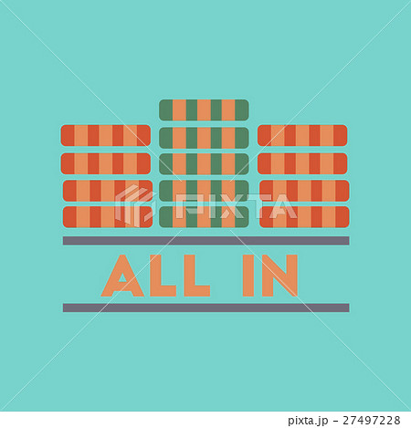 flat icon on background poker chips all in 27497228