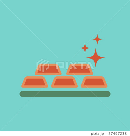 flat icon on background poker gold bullion 27497238