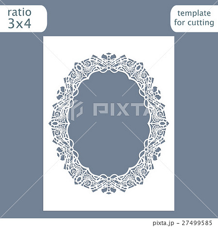 Laser cut wedding invitation card template 27499585