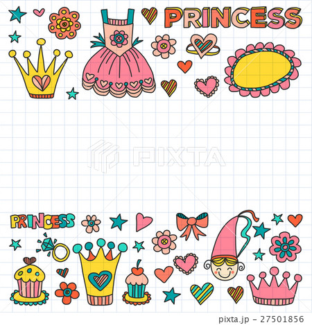 My little princess Hand drawn doodle elements My little princess Hand drawn doodle elements 27501856