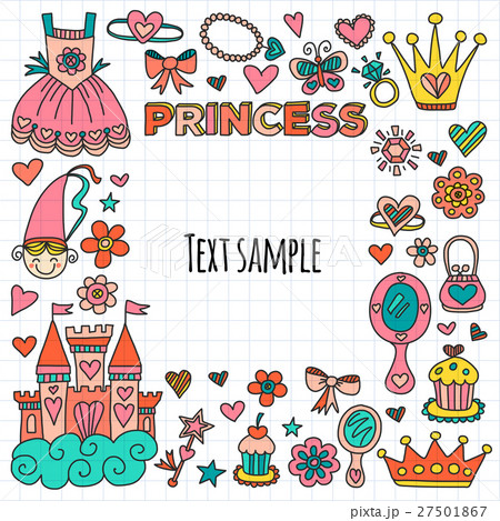 My little princess Hand drawn doodle elements My little princess Hand drawn doodle elements 27501867