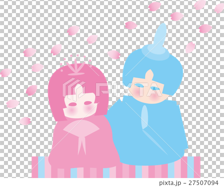 おひなさま ピンク水色 花びら おひなさま ピンク水色 花びら 27507094
