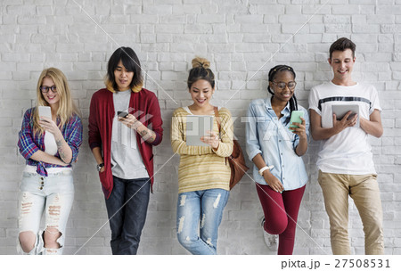 Young Diversity Standing Row Smiling Young Diversity Standing Row Smiling 27508531