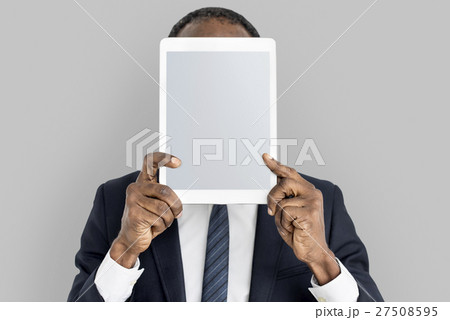 Person Holding Tablet Face Concept 27508595