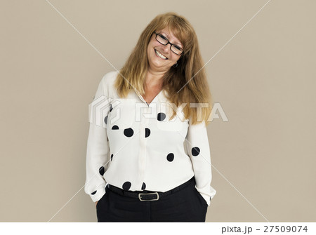 Woman Cheerful Studio Portrait Concept 27509074