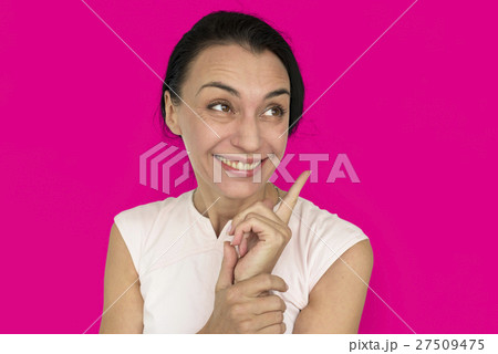 Woman Cheerful Portrait Studio Concept 27509475