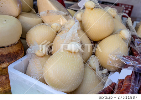 Cheese And Salami In Market Stall 27511887