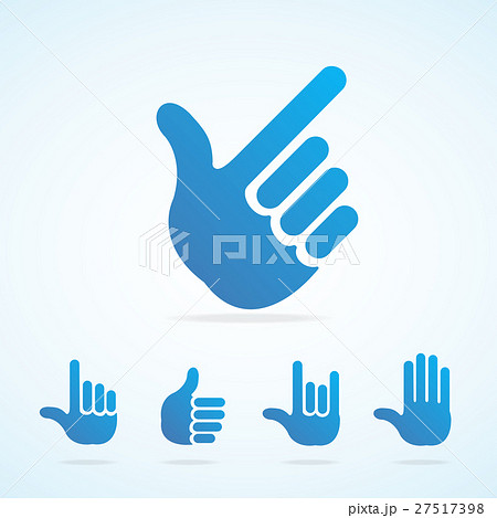 Vector flat hand icon set 27517398