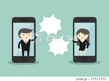 Business people arguing via smartphone. 27517555