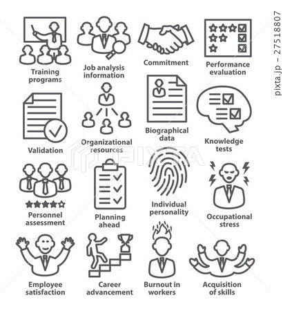 Business Management Icons In Line Style Pack 23 のイラスト素材