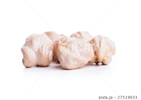 Raw dry chickpeas on white background 27519033