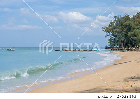 Beautiful cloudy and blue sky with fishing boat Beautiful cloudy and blue sky with fishing boat 27523163