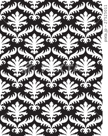 Vector damask seamless floral pattern black white Vector damask seamless floral pattern black white 27525011
