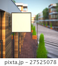 Mockup of blank template layout square signboard. 27525078