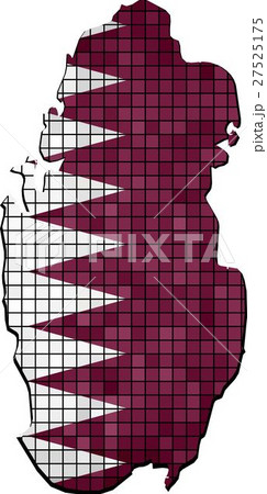 Qatar map with flag inside 27525175