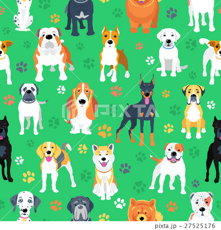 Seamless pattern with dogs flat design Seamless pattern with dogs flat design 27525176