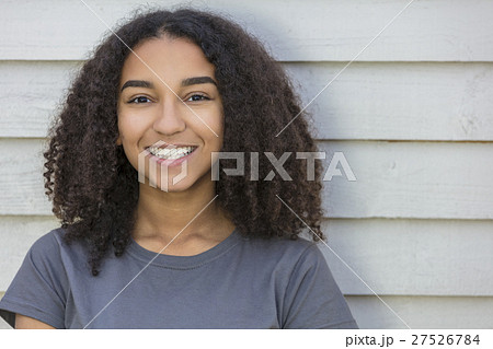 Happy Mixed Race African American Girl Teenager 27526784