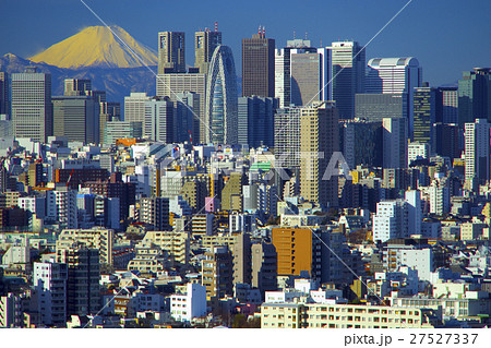 富士山と西新宿の超高層ビル群 27527337