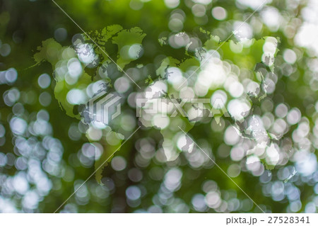 Abstract bokeh nature with world map 27528341