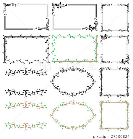 デザインフレームセットのイラスト素材