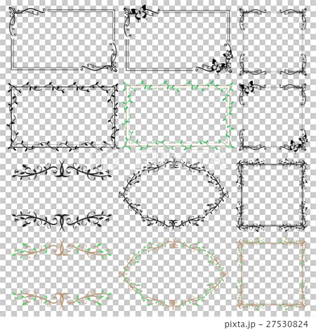 デザインフレームセットのイラスト素材