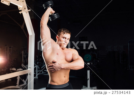 Closeup portrait of professional bodybuilder Closeup portrait of professional bodybuilder 27534143