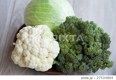 Assortment of fresh cabbages 27534804