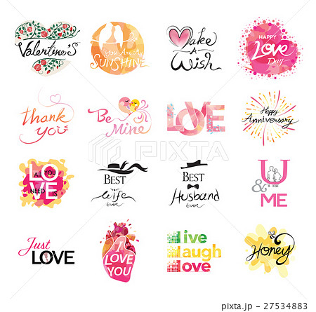 Set of love icon. hand drawn quotes in vector. Set of love icon. hand drawn quotes in vector. 27534883