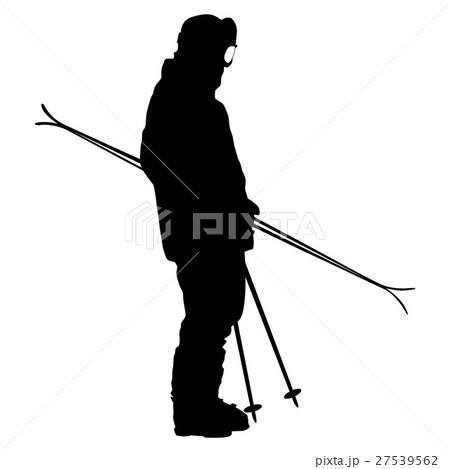 Mountain skier speeding down slope. Vector sport  27539562