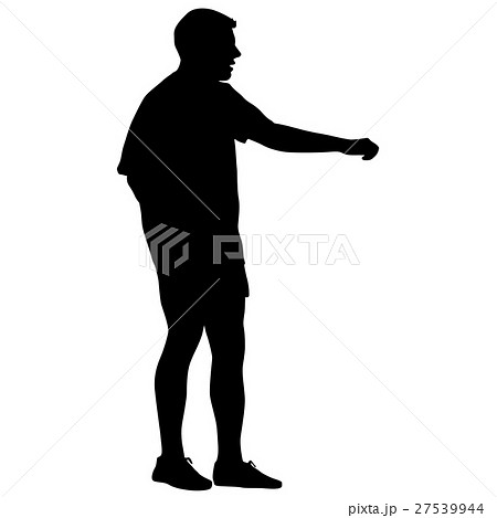 Black silhouettes man on white background.  27539944