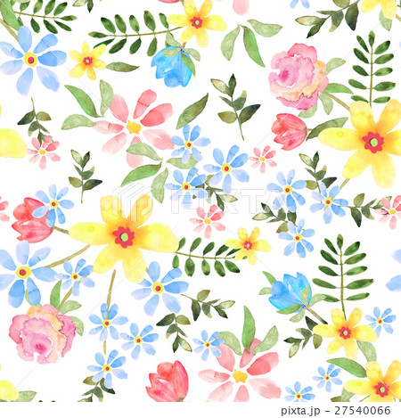 Floral seamless pattern with hand drawn flowers in Floral seamless pattern with hand drawn flowers in 27540066