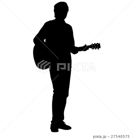 Silhouette musician plays the guitar. Vector  27540575