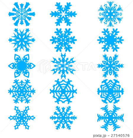 Set snowflakes icons on white background, vector  27540576