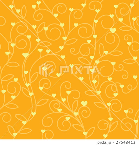 Seamless floral heart fabric orange tone 27543413