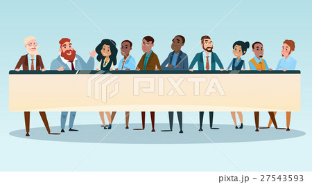 Business People Group Executives Team with Banner 27543593