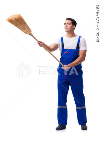 Cleaner at construction site isolated on white Cleaner at construction site isolated on white 27544891