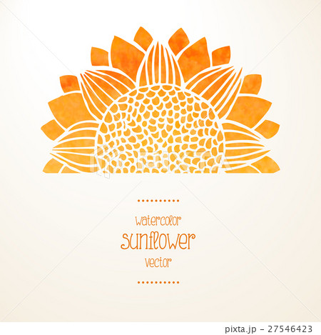 Watercolor sunflower. Vector background 27546423