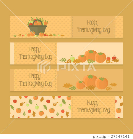 Flyers, banners for Thanksgiving day with pumpkins Flyers, banners for Thanksgiving day with pumpkins 27547141