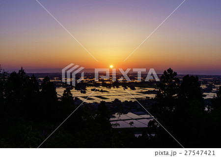 舟見城址からの夕日 舟見城址からの夕日 27547421