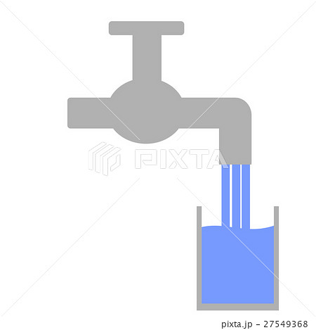 水道水とコップ 右向き 水道水とコップ 右向き 27549368